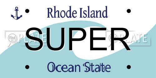 SUPER Rhode Island License Plate