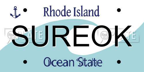 SUREOK Rhode Island License Plate