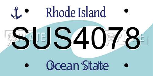 SUS4078 Rhode Island License Plate