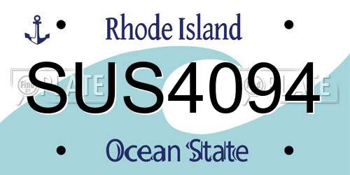 SUS4094 Rhode Island License Plate