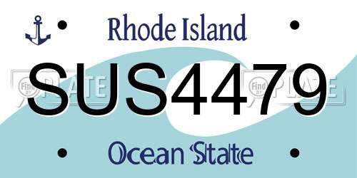 SUS4479 Rhode Island License Plate