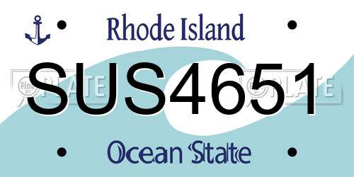 SUS4651 Rhode Island License Plate
