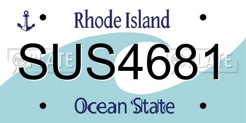 SUS4681 Rhode Island License Plate