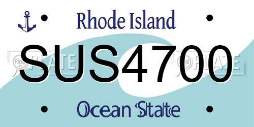 SUS4700 Rhode Island License Plate