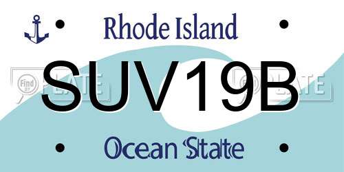 SUV19B Rhode Island License Plate