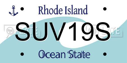SUV19S Rhode Island License Plate