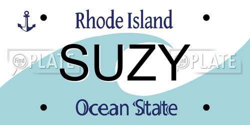 SUZY Rhode Island License Plate