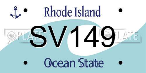 SV149 Rhode Island License Plate