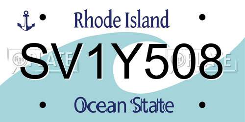SV1Y508 Rhode Island License Plate