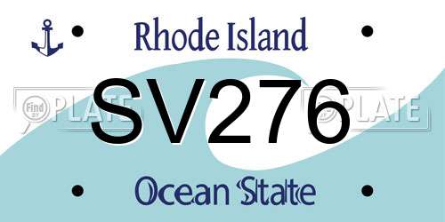 SV276 Rhode Island License Plate