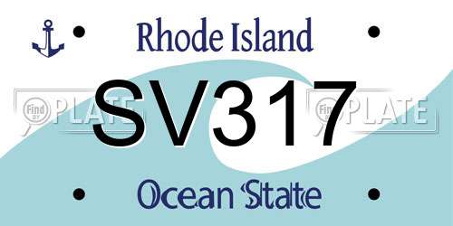 SV317 Rhode Island License Plate