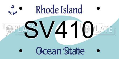 SV410 Rhode Island License Plate
