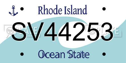 SV44253 Rhode Island License Plate