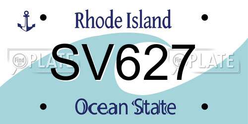 SV627 Rhode Island License Plate
