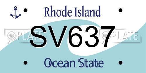 SV637 Rhode Island License Plate