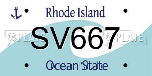 SV667 Rhode Island License Plate