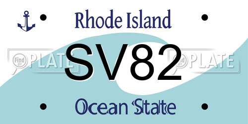 SV82 Rhode Island License Plate