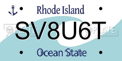 SV8U6T Rhode Island License Plate