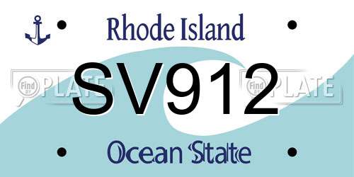 SV912 Rhode Island License Plate