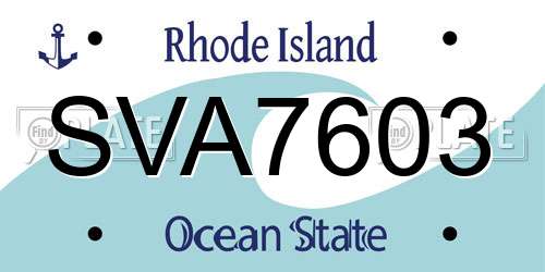 SVA7603 Rhode Island License Plate