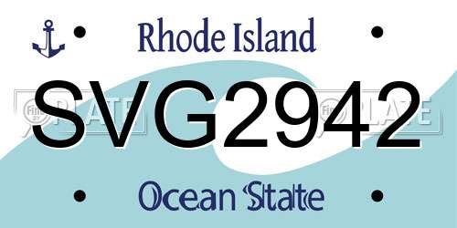SVG2942 Rhode Island License Plate