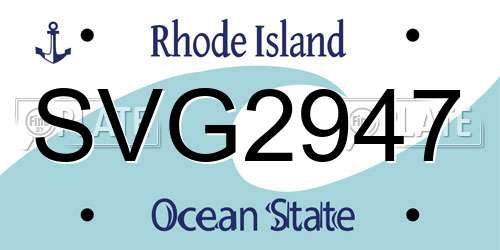 SVG2947 Rhode Island License Plate