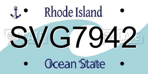 SVG7942 Rhode Island License Plate