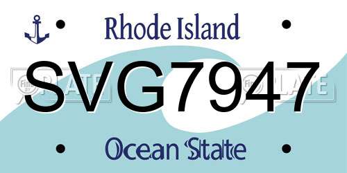 SVG7947 Rhode Island License Plate