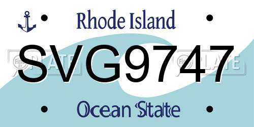 SVG9747 Rhode Island License Plate