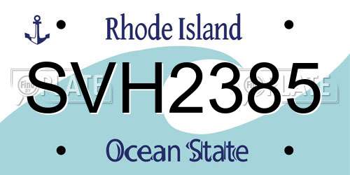 SVH2385 Rhode Island License Plate