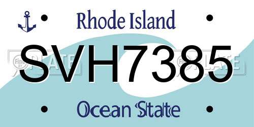 SVH7385 Rhode Island License Plate