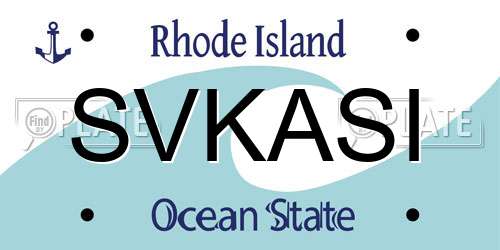 SVKASI Rhode Island License Plate