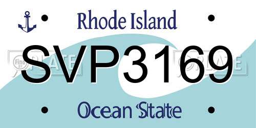 SVP3169 Rhode Island License Plate
