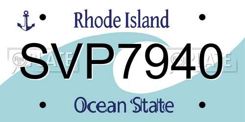 SVP7940 Rhode Island License Plate