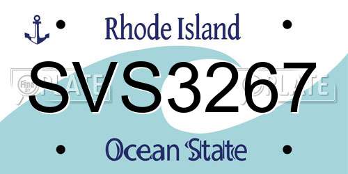 SVS3267 Rhode Island License Plate