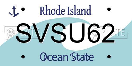 SVSU62 Rhode Island License Plate