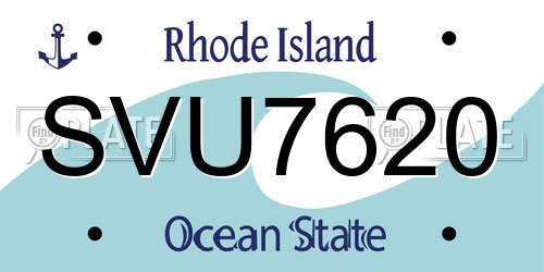SVU7620 Rhode Island License Plate