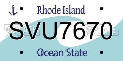 SVU7670 Rhode Island License Plate