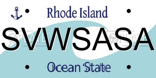 SVWSASA Rhode Island License Plate