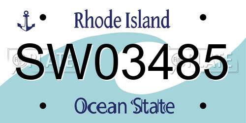 SW03485 Rhode Island License Plate