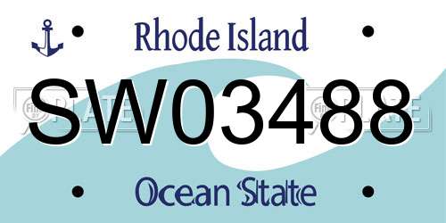SW03488 Rhode Island License Plate