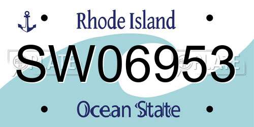 SW06953 Rhode Island License Plate