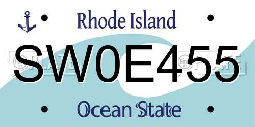 SW0E455 Rhode Island License Plate