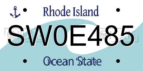 SW0E485 Rhode Island License Plate