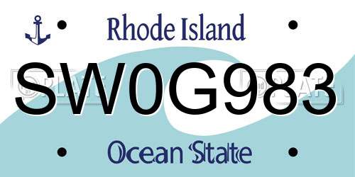 SW0G983 Rhode Island License Plate