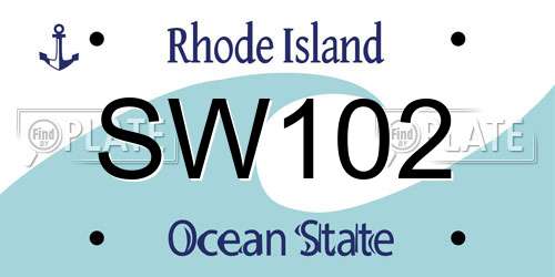 SW102 Rhode Island License Plate