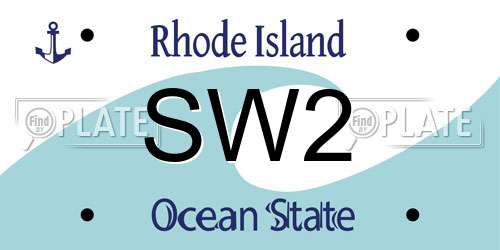 SW2 Rhode Island License Plate