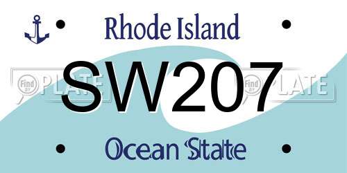SW207 Rhode Island License Plate