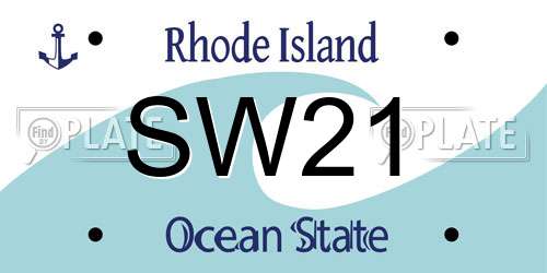 SW21 Rhode Island License Plate