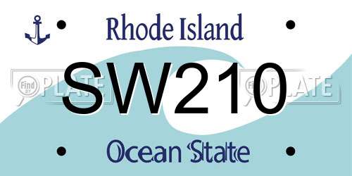 SW210 Rhode Island License Plate